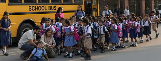 हिसार में दर्दनाक हादसा: छुट्टी के समय बैक करती स्कूल बस ने 4 साल के बच्चे को कुचला, उपचार के दौरान मौत