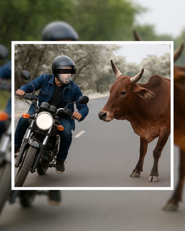 हिसार में सड़क हादसा: बेसहारा पशु से टकराई बाइक, युवक की सींग लगने से दर्दनाक मौत!
